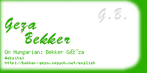 geza bekker business card